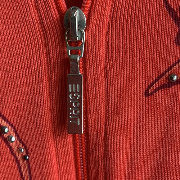 Esprit zip down jacket y2k embossed 2000s hooded track shirt - Picture 5 of 6